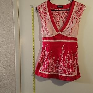 bebe satin trimmed cotton sundress/ blouse